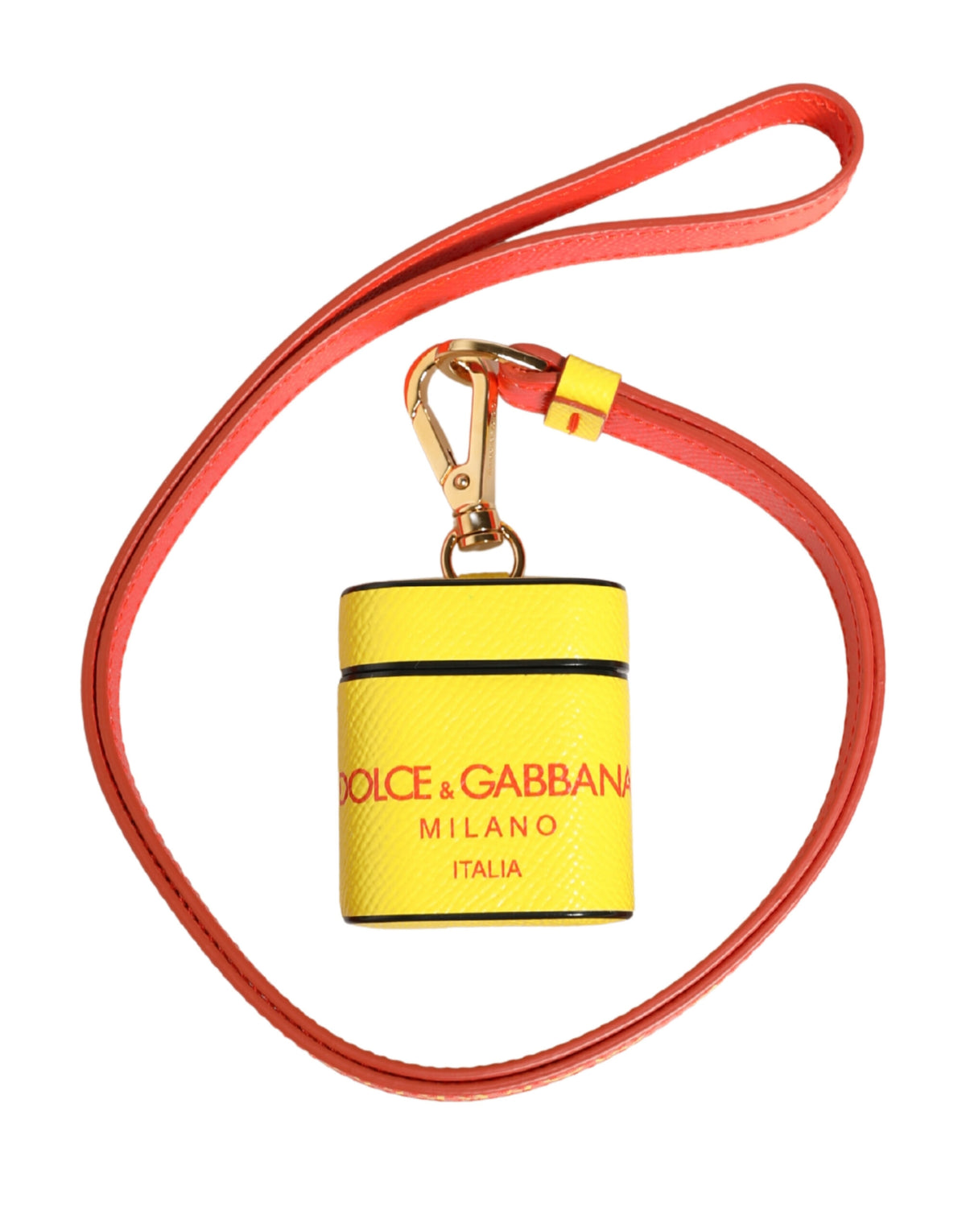 Dolce & Gabbana Polyurethane & Calf Leather Earbuds Carrying Case - Yellow