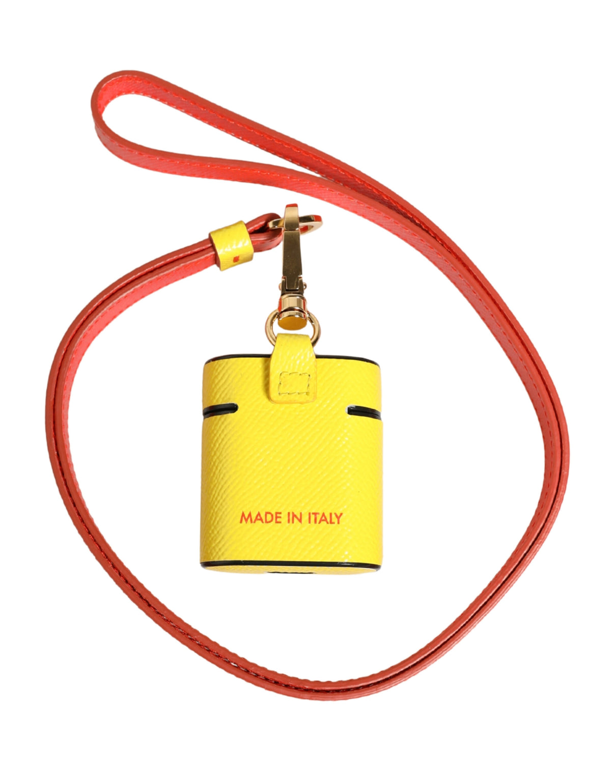 Dolce & Gabbana Polyurethane & Calf Leather Earbuds Carrying Case - Yellow