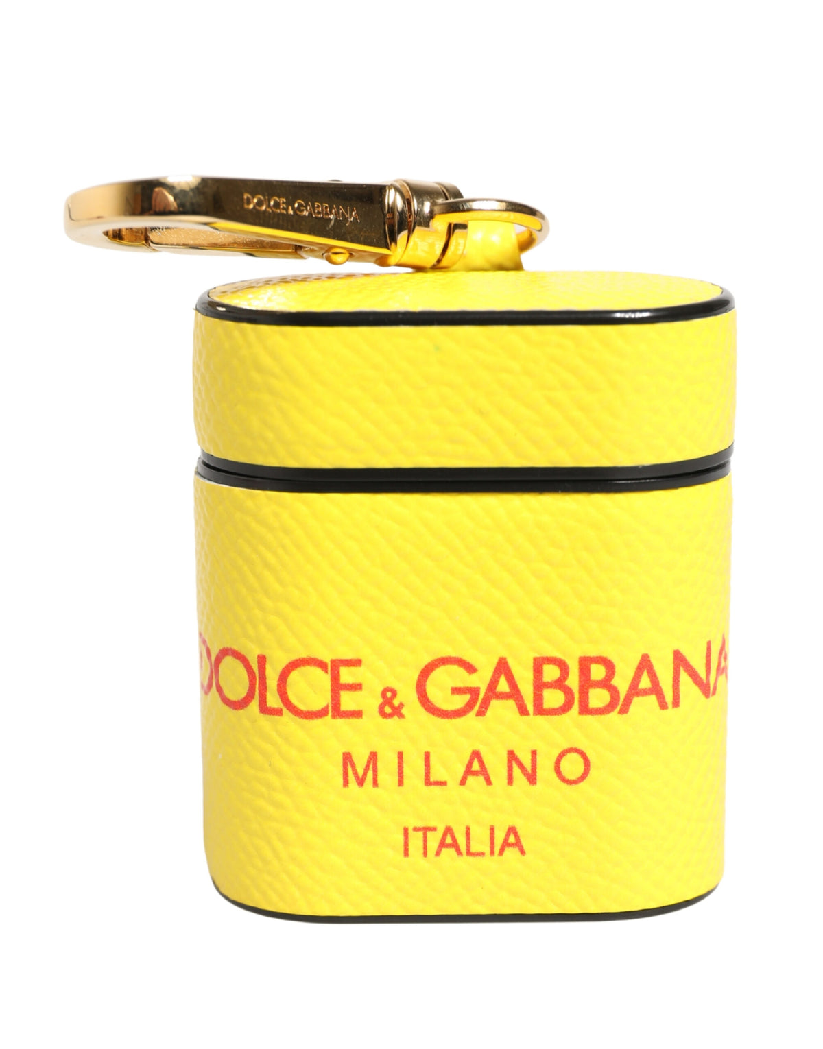 Dolce & Gabbana Polyurethane & Calf Leather Earbuds Carrying Case - Yellow