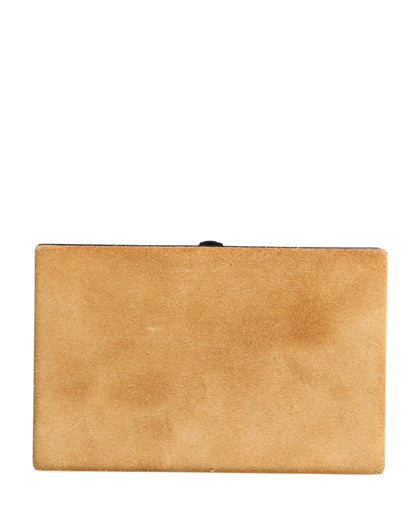 Dolce & Gabbana Calf Leather Aluminium Evening Clutch Handbag - Beige Black Red
