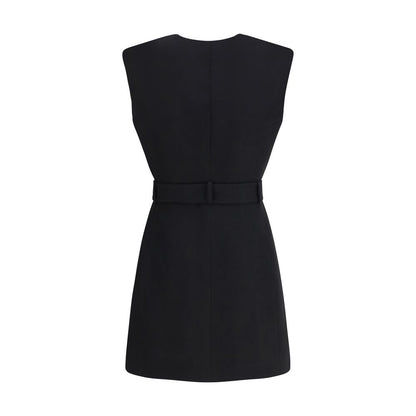 Balmain Black Fleece Wool Casual Dress