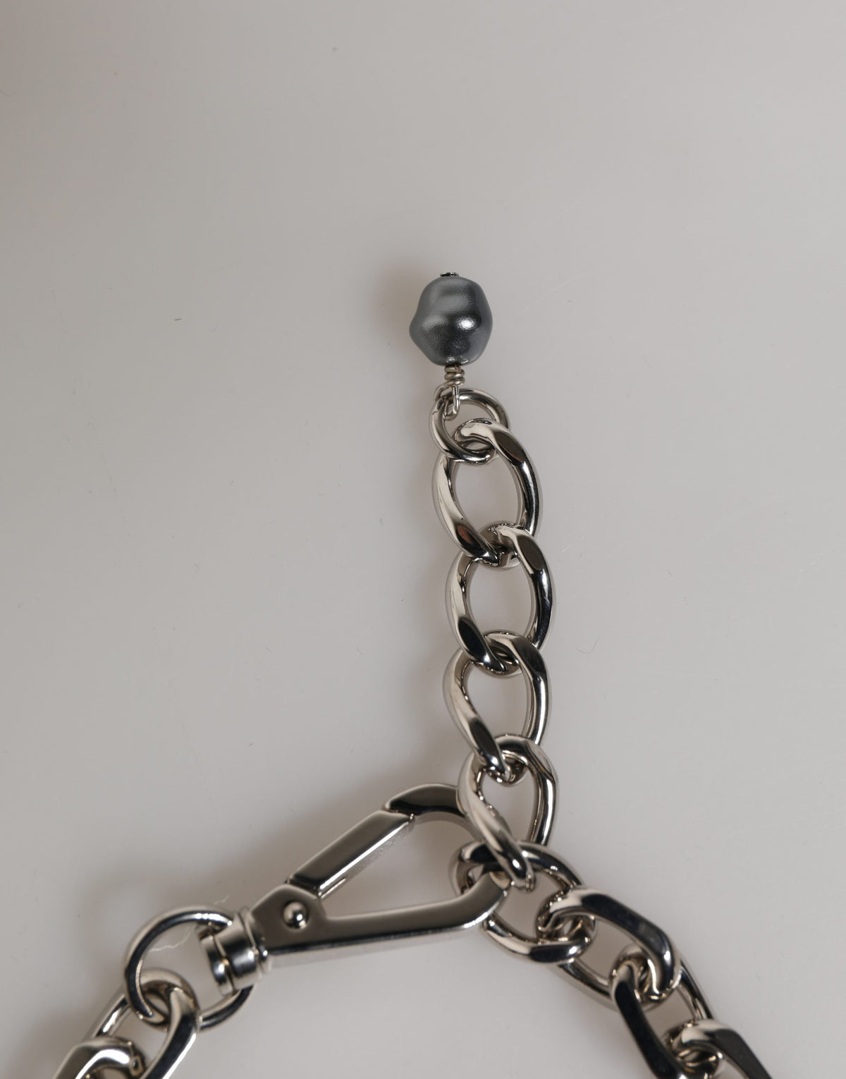 Dolce & Gabbana Women's Chain Metal Silver & Pearls Bracelet - Gray Pearl Silver Signature