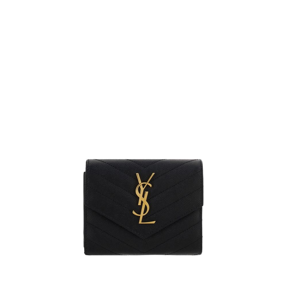 Cardholder Wallet by Saint Laurent for women in bos taurus calf leather black presents a architectural silhouette from the Cassandre Bos Taurus Calf Leather Cardholder Wallet collection, showcasing architectural card-organization coin-purse for a architectural finish.