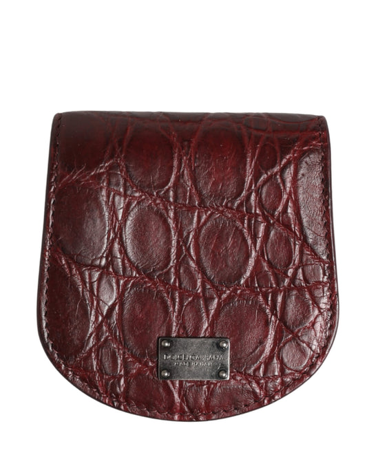 Dolce & Gabbana Exotic Leather Viscose Wallet - Burgundy