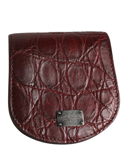 Dolce & Gabbana Exotic Leather Viscose Wallet - Burgundy