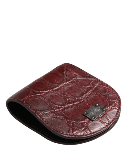 Dolce & Gabbana Exotic Leather Viscose Wallet - Burgundy