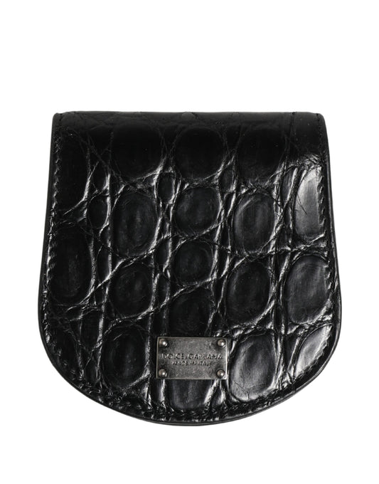 Dolce & Gabbana Exotic Leather Viscose Wallet - Black