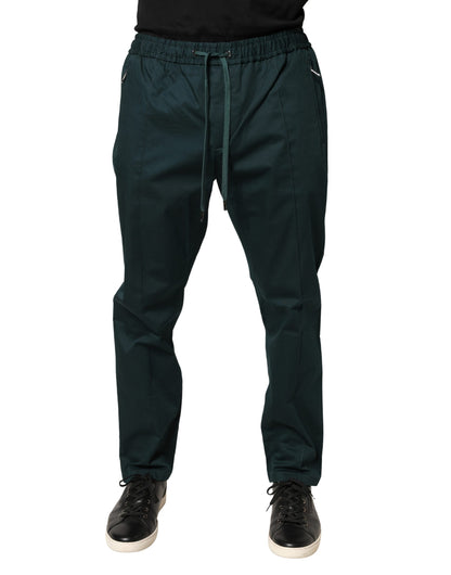 Dolce & Gabbana Men's Skinny Athletic Regular Fit Mid Rise Stretch Cotton Joggers - Green