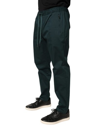 Dolce & Gabbana Men's Skinny Athletic Regular Fit Mid Rise Stretch Cotton Joggers - Green