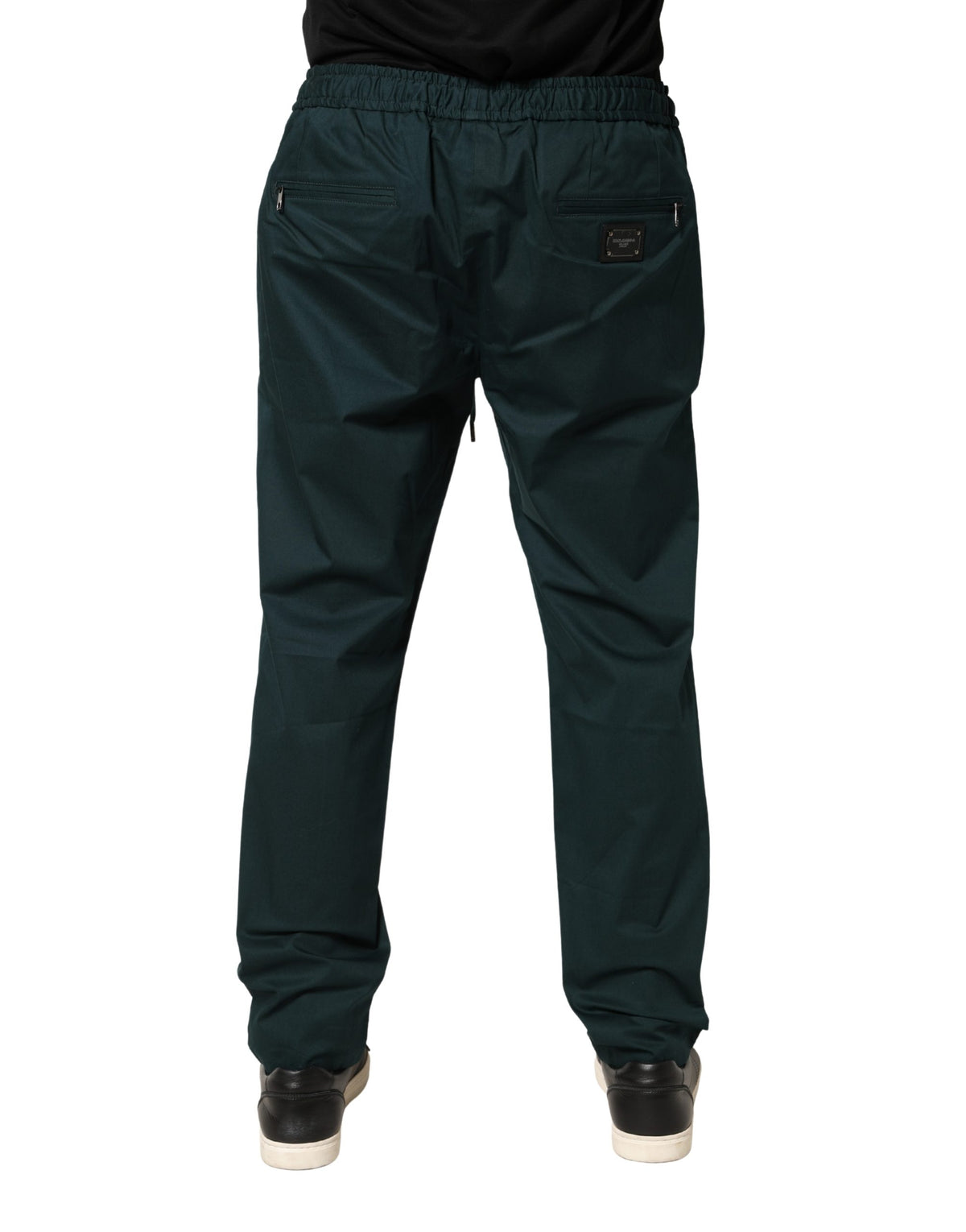 Dolce & Gabbana Men's Skinny Athletic Regular Fit Mid Rise Stretch Cotton Joggers - Green