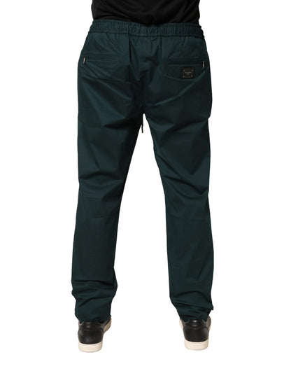 Dolce & Gabbana Men's Skinny Athletic Regular Fit Mid Rise Stretch Cotton Joggers - Green