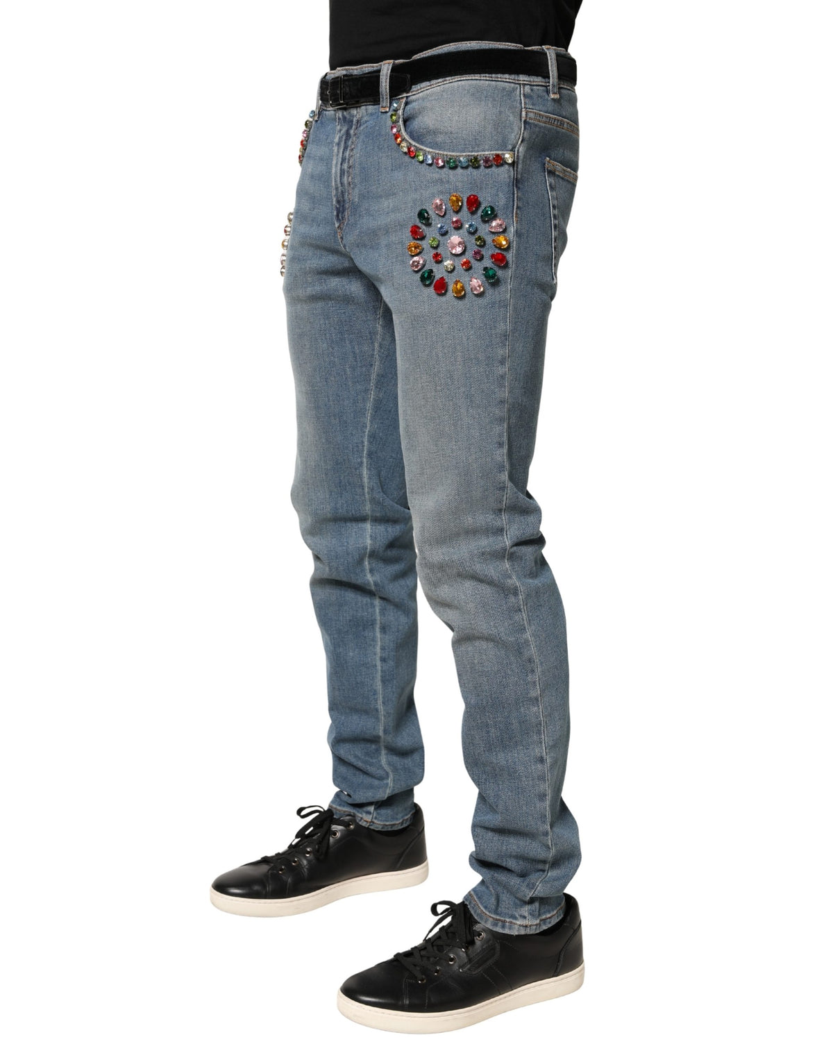 Dolce & Gabbana Men's Relaxed Fit Stretch Denim Cotton Jeans - Blue Signature