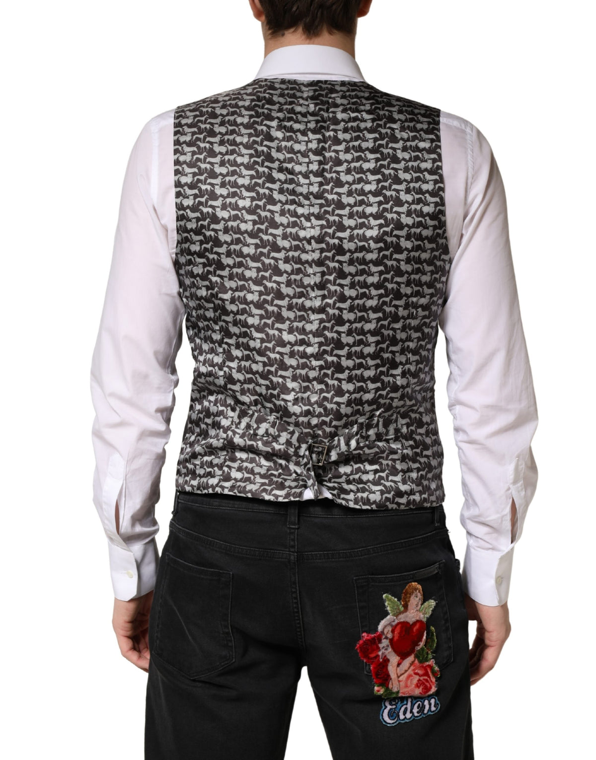 Dolce & Gabbana Men's Viscose & Virgin Wool Vest - Black