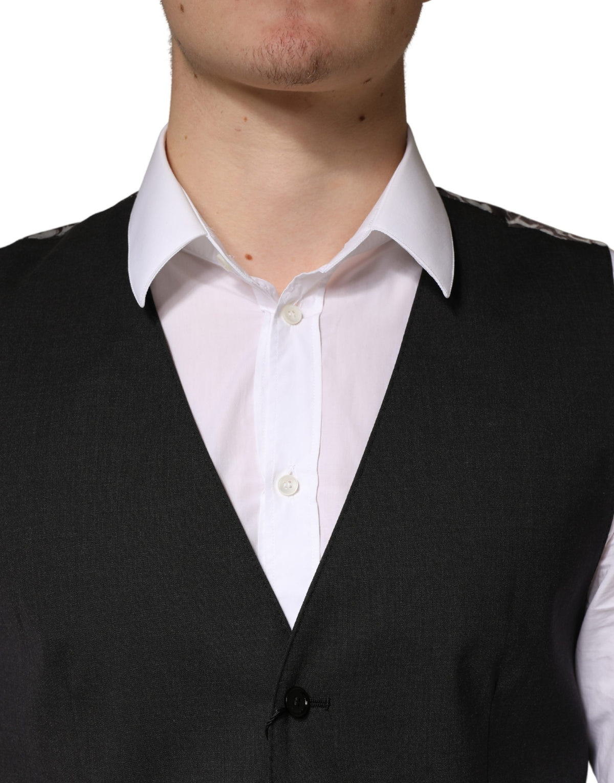 Dolce & Gabbana Men's Viscose & Virgin Wool Vest - Black