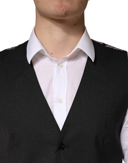 Dolce & Gabbana Men's Viscose & Virgin Wool Vest - Black