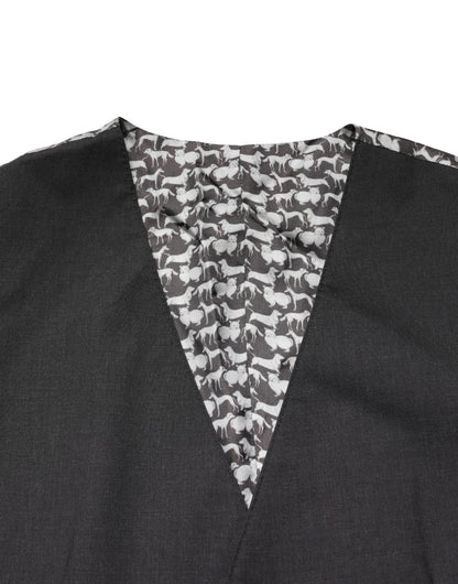 Dolce & Gabbana Men's Viscose & Virgin Wool Vest - Black