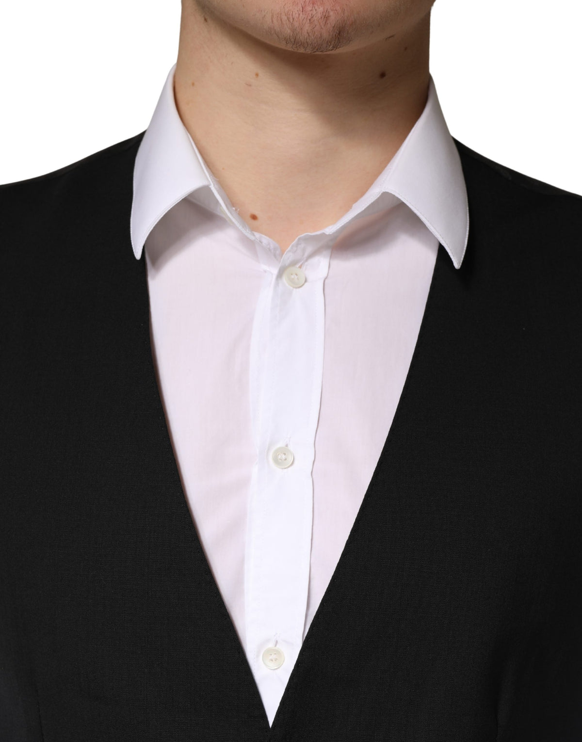 Dolce & Gabbana Men's Virgin Wool Silk Polyester & Viscose Vest - Black