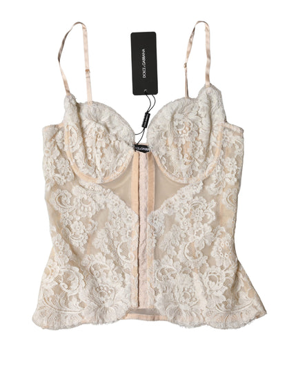 Dolce & Gabbana Women's Lace Nylon Polyester & Viscose Pajamas - Beige Floral