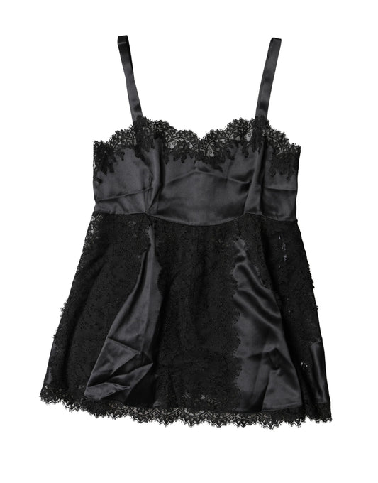 Dolce & Gabbana Women's Cotton Silk Viscose & Lace Pajamas - Black
