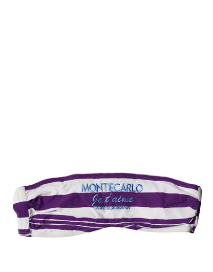 Dolce & Gabbana Women's Stretch Nylon Cover Up - Purple White Striped