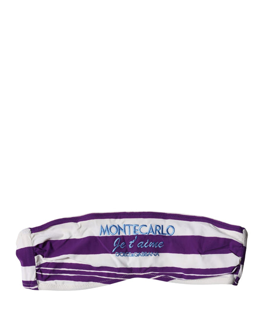 Dolce & Gabbana Women's Stretch Nylon Cover Up - Purple White Striped