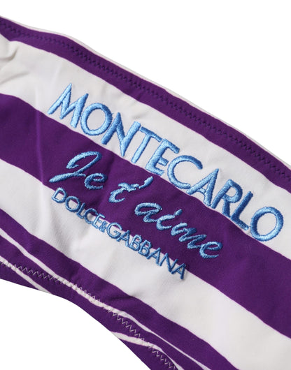 Dolce & Gabbana Women's Stretch Nylon Cover Up - Purple White Striped