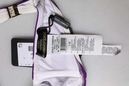 Dolce & Gabbana Women's Stretch Nylon Cover Up - Purple White Striped