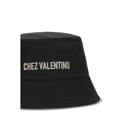 Valentino Garavani Black Cotton Bucket Hat