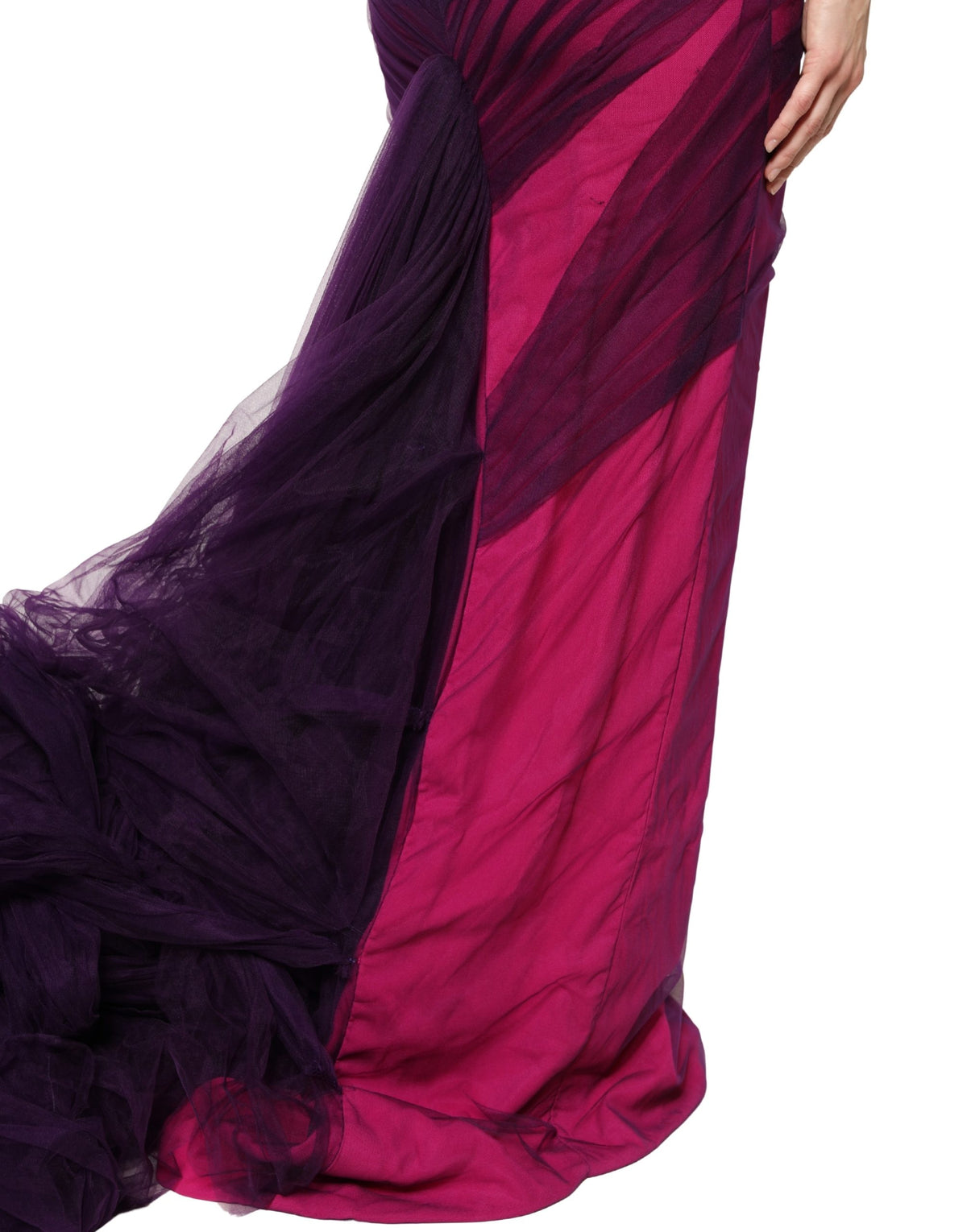 Dolce & Gabbana Women's Mermaid Sheath Cocktail Sleeveless; Strapless Silk Viscose & Acetate Long Dress - Black Pink