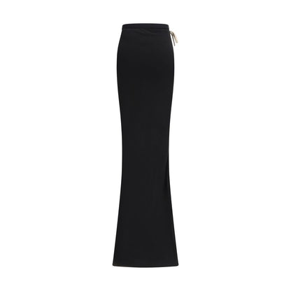 Moncler x Rick Owens Black Cotton Long Skirt