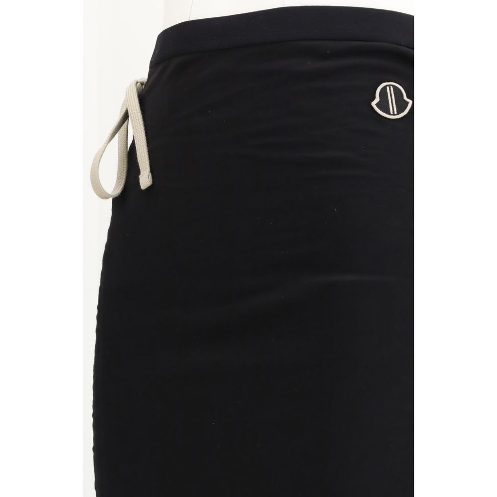 Moncler x Rick Owens Black Cotton Long Skirt