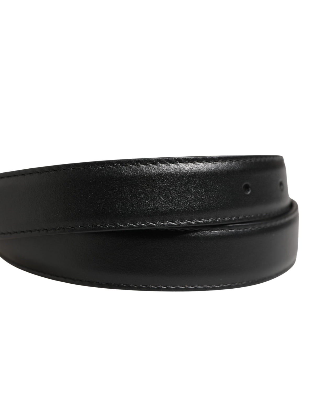Dolce & Gabbana Calf Leather Belt - Black Silver