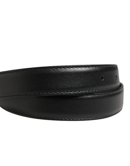 Dolce & Gabbana Calf Leather Belt - Black Silver