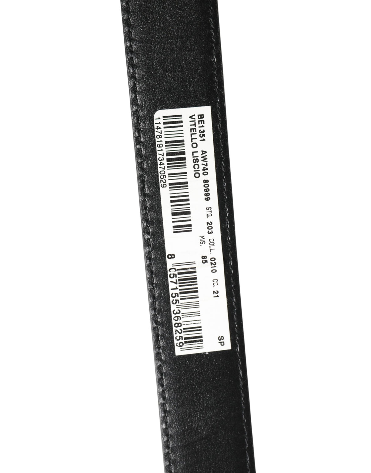 Dolce & Gabbana Calf Leather Belt - Black Silver