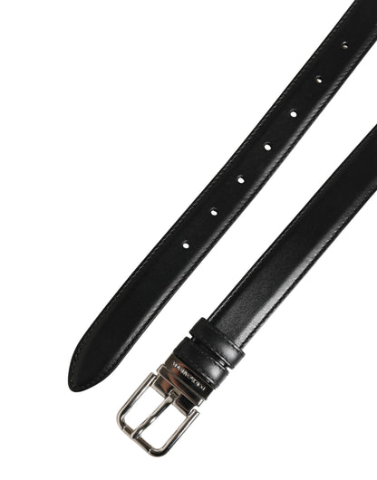 Dolce & Gabbana Calf Leather Belt - Black Silver