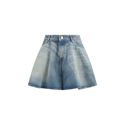 Ganni Blue Denim Skirt