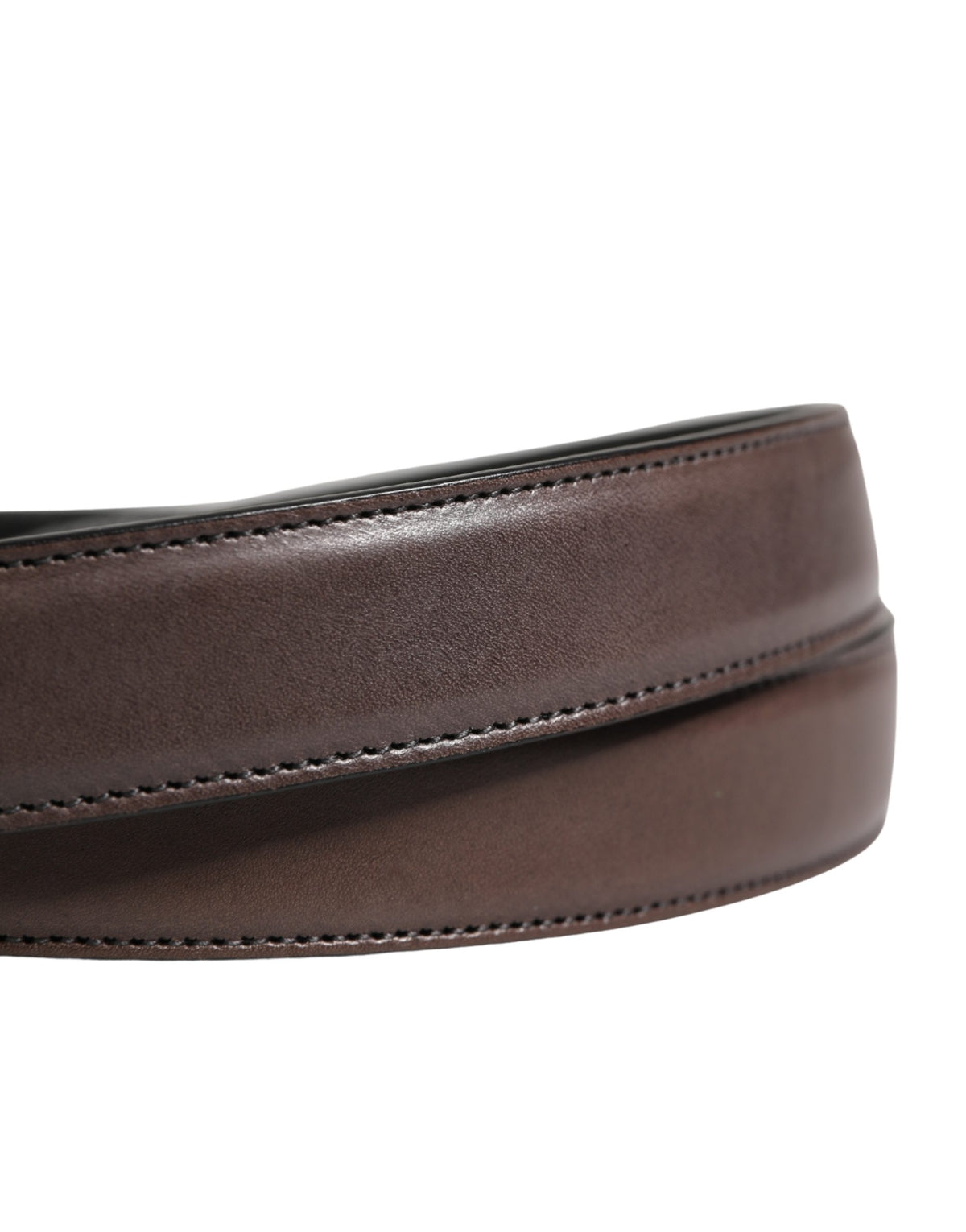 Dolce & Gabbana Calf Leather Belt - Brown Silver