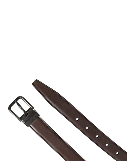 Dolce & Gabbana Calf Leather Belt - Brown Silver