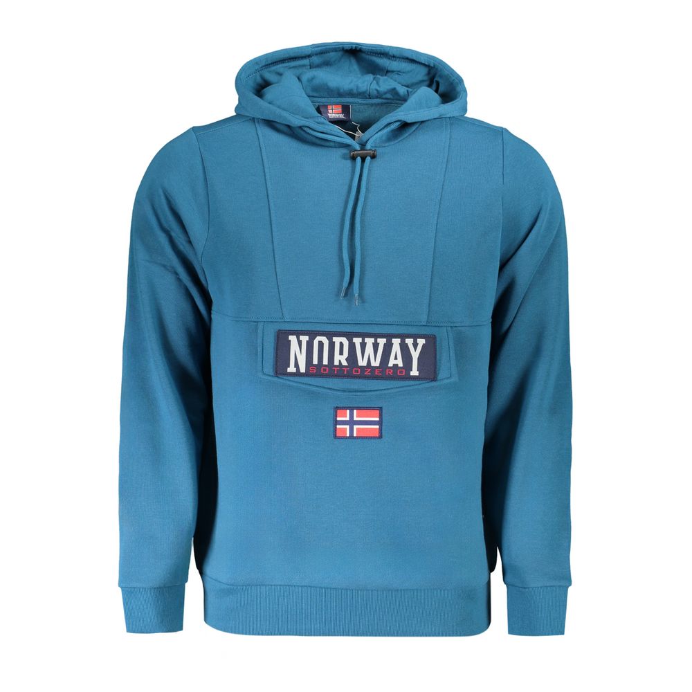 Norway 1963 Men's Cotton Polyester Hooded Sweatshirt Hoodie - Blue