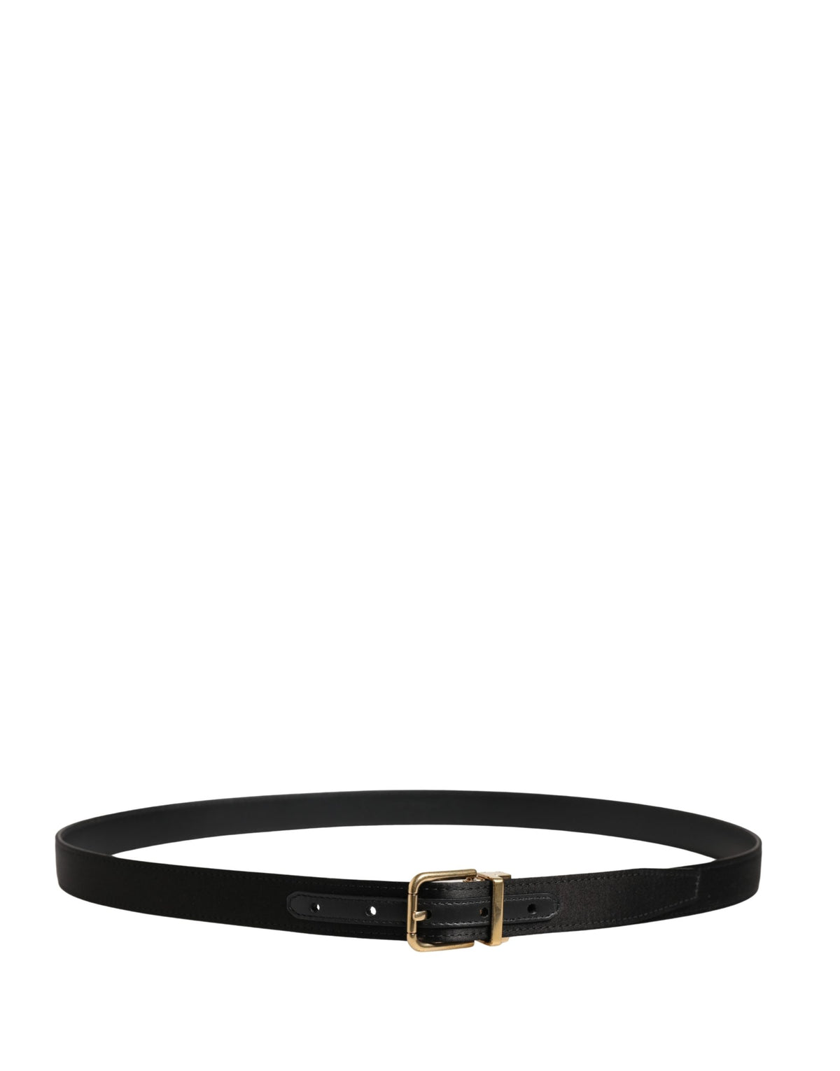 Dolce & Gabbana Silk Viscose & Calf Leather Belt - Black Gold