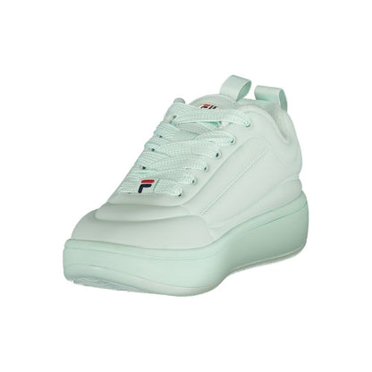 Athletic Sneakers by Fila for women in polyester blue features an architectural silhouette from the Women's Athletic Polyester Sneakers collection, showcasing a architectural athletic style for a architectural look.