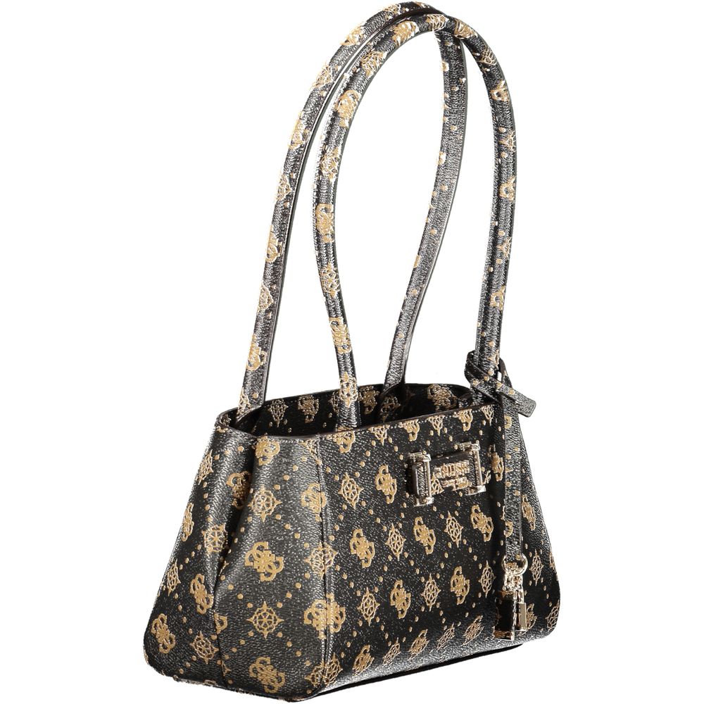 Handbag by Guess Jeans for women in polyurethane brown & print features a refined silhouette, showcasing a secure zipper, organized internal-pockets, and versatile handle for a refined finish.