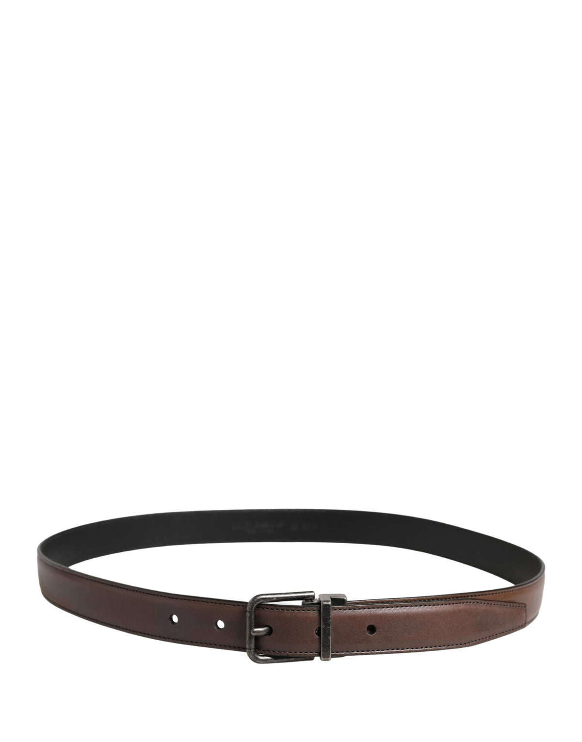 Dolce & Gabbana Calf Leather Belt - Brown Silver