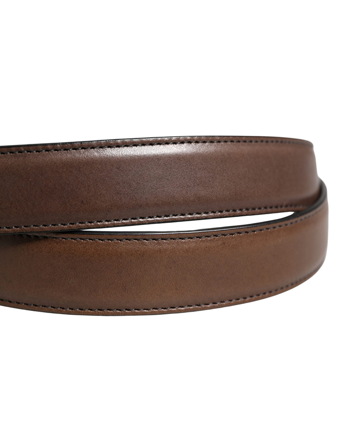 Dolce & Gabbana Calf Leather Belt - Brown Silver