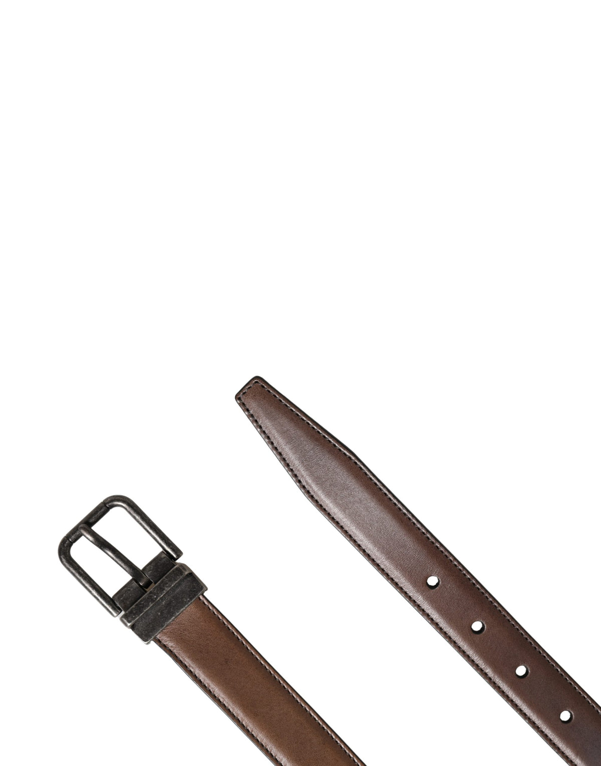 Dolce & Gabbana Calf Leather Belt - Brown Silver