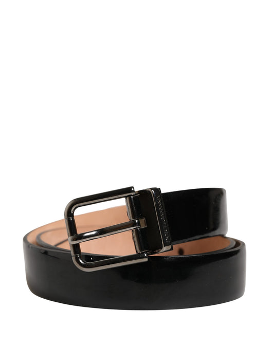 Dolce & Gabbana Calf Leather Belt - Black Silver