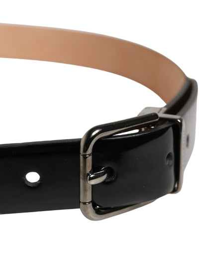 Dolce & Gabbana Calf Leather Belt - Black Silver