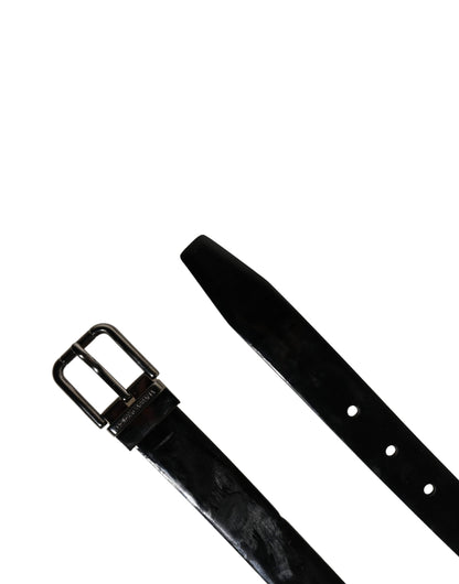 Dolce & Gabbana Calf Leather Belt - Black Silver