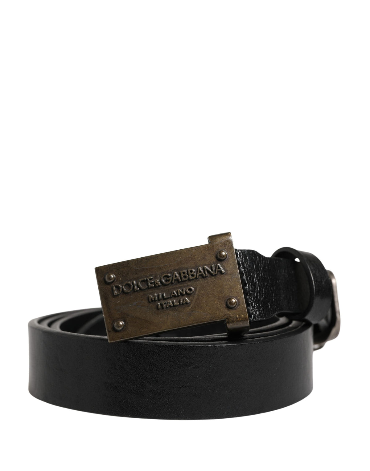 Dolce & Gabbana Calf Leather Belt - Black Gold