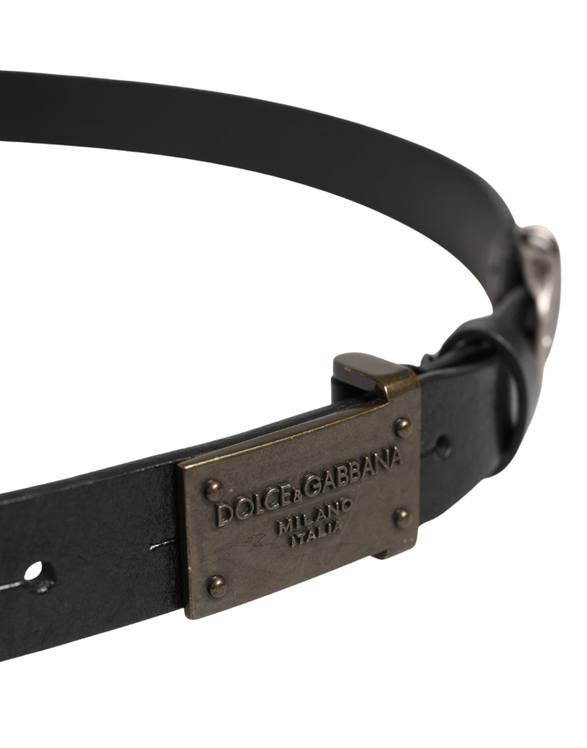Dolce & Gabbana Calf Leather Belt - Black Gold